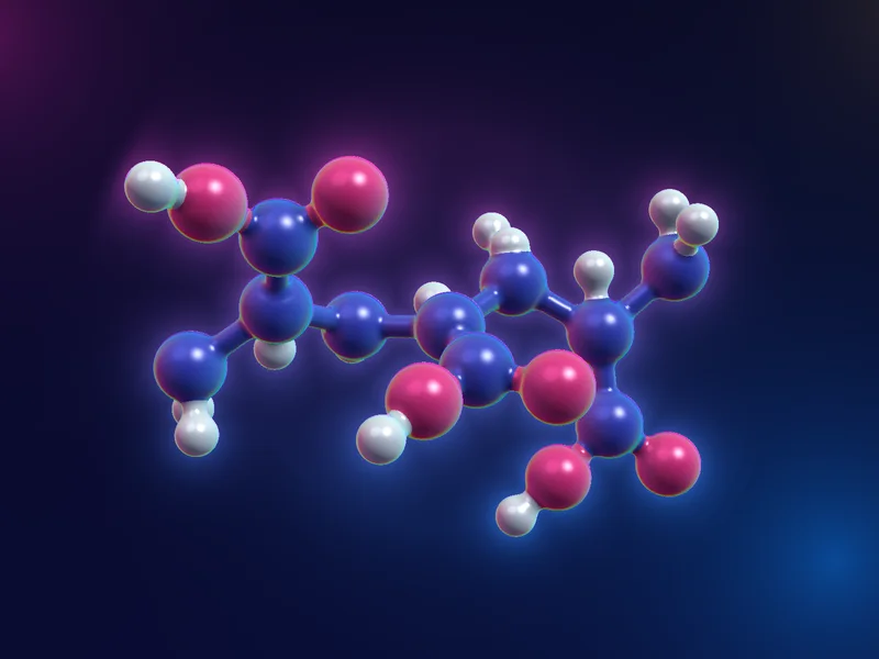 3D model of a polyacrylic acid polymer chain